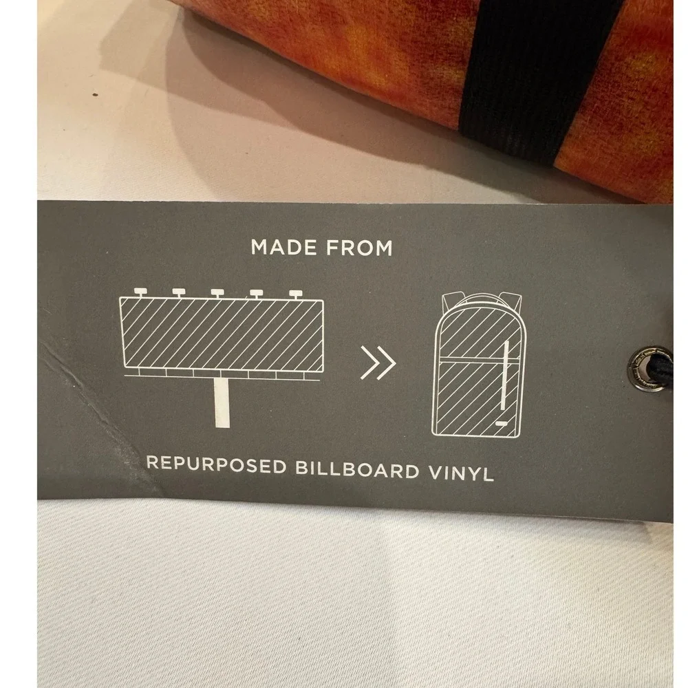 Rareform Duffel Bag Unisex Medium Orange Yellow New Repurposed‎ Billboard Vinyl